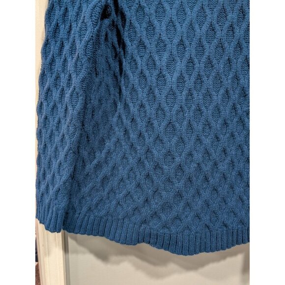 NEW ANN TAYLOR $198 SEA STORM BLUE MIXED MEDIA CABLE COATIGAN JACKET SZ LARGE - Picture 14 of 16